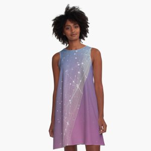 A cute and colorful dress with white stars on a pink background by CallaCoralia. Smooth fabric, loose swing shape, flattering for any body type. Order now and enjoy this adorable and original dress.