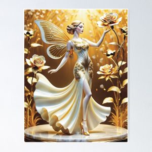 Add some elegance and grace to your walls with this stunning poster of a winged art deco figurine dancing. Whether you’re a fan of art deco, dance, or mythology, this poster will make a perfect addition to your home or office.