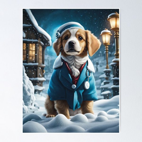 ❄️ Puppy Prescriptions in the Snow! 🐾 Buy the cuteness for a dose of winter joy. Dr. Paws is in! 🏥❤️ #SnowyPuppyMD #WinterCuteness